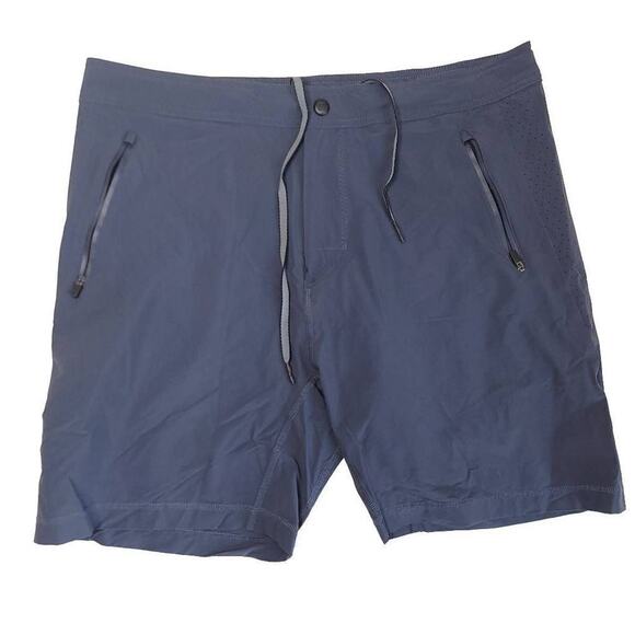 Mack Weldon Nylon Shorts Mens XL 4 Way Active Navy Stretch Drawstring Athleisure - Picture 1 of 6